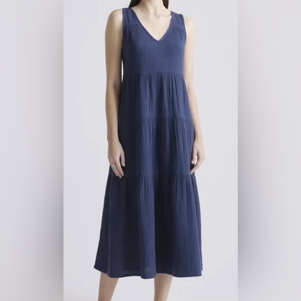 Quince Navy Organic Cotton Dress